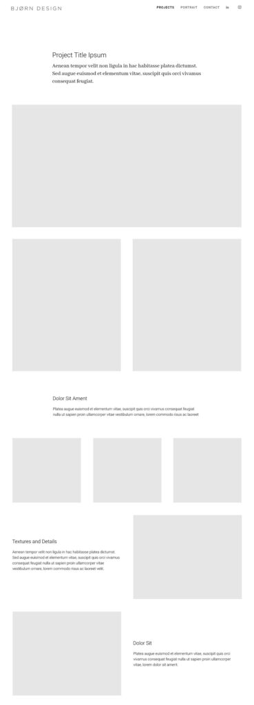 Portfolio grid: 7 options to build a project page.